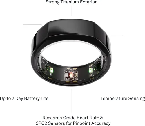 Miniatura 9 de Oura Ring Gen3 Heritage - Anillo inteligente, seguimiento del sueño, frecuencia cardíaca, rastreador de actividad física, 5-7 días de duración