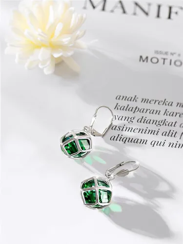Miniatura 7 de Aretes colgantes de cristal austriaco de 0.551 in para mujer, joyería Glod de 14 quilates