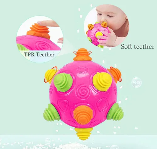 Miniatura 5 de Pelota de baile con música para niños pequeños - Moverse, gatear, rebotar, aprendizaje sensorial para niños y bebés, regalo divertido tanto para Rojo