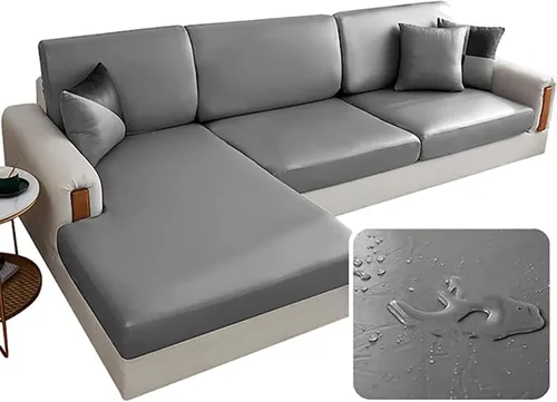 Miniatura 9 de Fundas de cojín de piel sintética, funda elástica para sofá, impermeable, protector de muebles de repuesto (A 1)