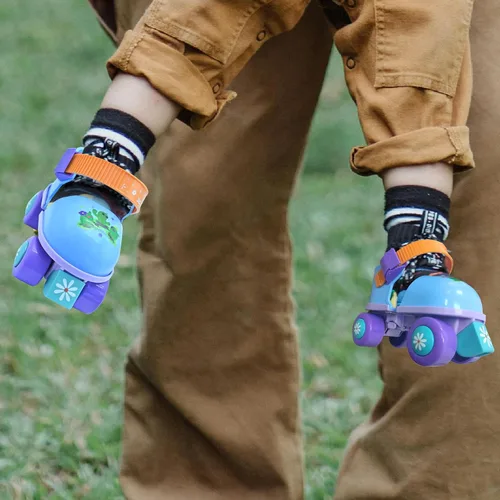 Miniatura 7 de Patines de ruedas para niños niñas y niños de 2 a 6 años, patines ajustables para principiantes de cuatro ruedas para niños pequeños Azul
