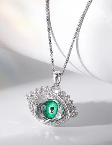 Miniatura 4 de Richapex Evil Eye Necklace for Women 18K Silver Plated Necklace Pure Crystal Eye Pendant Protection Necklace Ojo Turco Turkish Amulet Luck Gifts