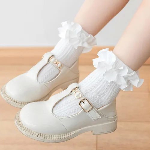 Miniatura 2 de AQOKKA Flower Baby Girls Socks with Non-Slip Grips Cute Cotton Princess Low Newborn Baby Socks for Girls Toddler 0-12 Months