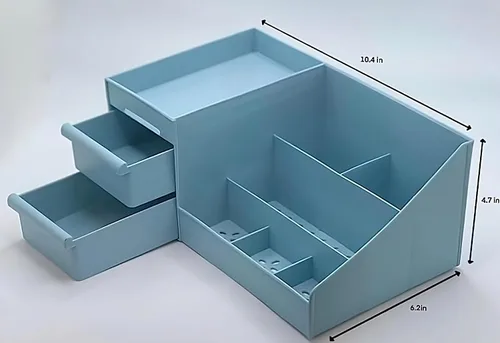 Miniatura 3 de Organizadores de maquillaje y cuidado de la piel azules y almacenamiento para tocador, encimera, tocador de baño, cajones, estantes, pinceles