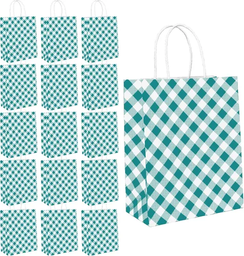 Miniatura 12 de ECOHOLA Bolsa de papel de 4 colores, 16 bolsas de regalo pequeñas, bolsa de regalo envuelta con asas para cumpleaños, baby showers, manualidades