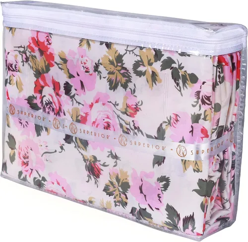 Miniatura 5 de Superior Juego de funda de edredón de algodón de 300 hilos con fundas de almohada, duradero y transpirable, lavable a máquina, ropa de cama floral