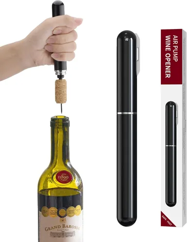 Sacacorchos Abridor de vino con cortador de papel de aluminio, bomba de aire, abridor de botellas de vino, fácil de abrir, portátil, portátil,