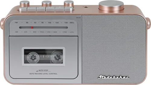 Miniatura 2 de Studebaker SB2130RG Reproductor de cassette portátil con radio AM/FM (oro rosa/plata)