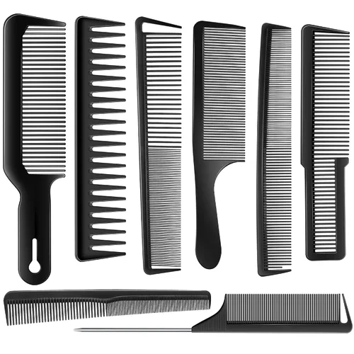 SALON SILK Peine de pelo para hombres y mujeres, set de 8 peines profesionales para cabello mojado, rizado, natural, desenredante, para separar,