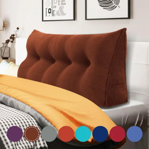 Miniatura 45 de Almohada de cuña gruesa de 14 libras tamaño King para cabecero, posicionador de cuerpo, almohada de lectura triangular para sentarse en la cama
