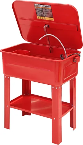 Miniatura 6 de BIG RED T10035 Torin Lavadora de Piezas de Gabinete de Acero Portátil con Bomba Eléctrica de 110V, Capacidad de 3.5 Galones, Rojo