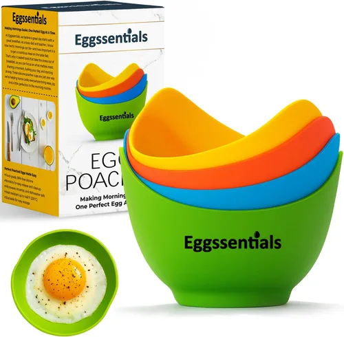 Miniatura 12 de Eggssentials Fabricante de Huevos Escalfados Sartén para Huevos Escalfados de Acero Inoxidable de Grado Alimenticio Libre de PFOA con Espátula