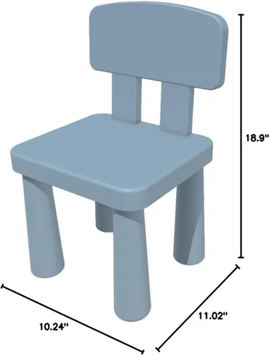 Miniatura 2 de Silla azul para mesa para niños, respaldo de plástico PP, silla para niños de 1, 2, 3, 4, 5, 6, fomenta la concentración y la seguridad