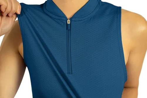 Miniatura 3 de Three Sixty Six Polo de golf sin mangas para mujer, sin cuello, con cremallera, de secado rápido, para mujer