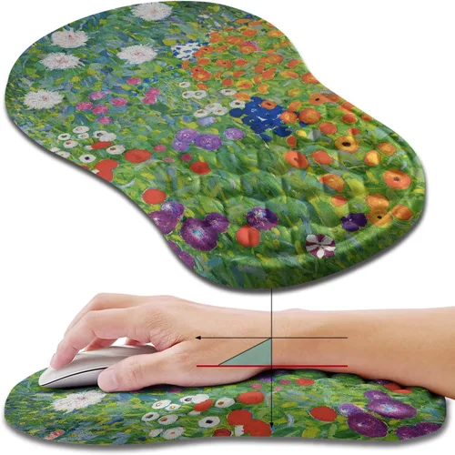 Miniatura 24 de Hokafenle Alfombrilla de ratón ergonómica con soporte para muñeca, alfombrilla con reposamuñecas para alivio del dolor del túnel carpiano