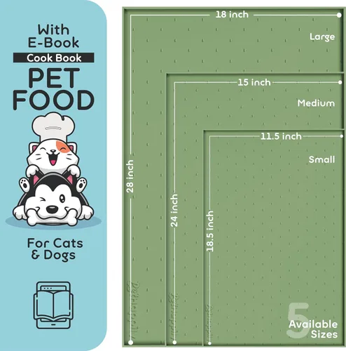Miniatura 2 de Tapete para comida de perro y gato, bordes elevados para evitar derrames de comida y agua, impermeable, protege el piso, fácil de limpiar