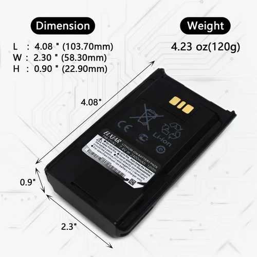 Miniatura 2 de Paquete de 2 baterías de radio bidireccionales de iones de litio de 7.4 V 2400 mAh FNB-V113Li para Vertex VX-450 VX-451 VX-454 EVX-261 EVX-531