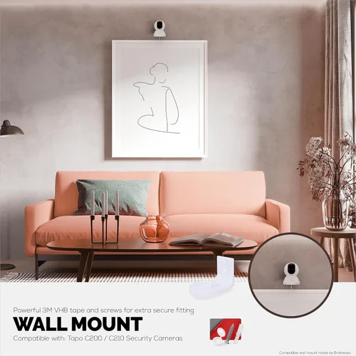 Miniatura 4 de Soporte de pared de esquina para cámara de seguridad inteligente Tapo Pan/Tilt (C200 y C210), soporte de diseño personalizado, reduce puntos ciegos