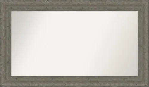 Miniatura 50 de Amanti Art Espejo de baño gris para sobre el fregadero, 27 x 27 pulgadas, espejo de tocador cuadrado gris, marco de madera rústica de campo medio