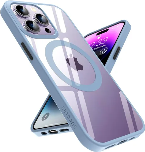 Miniatura 58 de SUCGLES Funda para iPhone 13 Pro Max con MagSafe, imán ultra fuerte N56, protección contra caídas de 12 pies, antiamarilleo, funda magnética