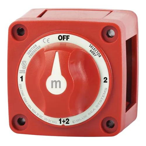 Miniatura 23 de Blue Sea Systems 6006 interruptor aislador de batería serie m ON/OFF con llave de bloqueo, rojo