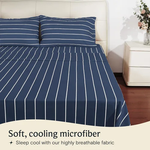 Miniatura 3 de LuxClub Juego de sábanas de 4 piezas tamaño King, con bolsillos profundos, sábanas de cama refrescantes sin arrugas, ropa de cama de hotel para 35