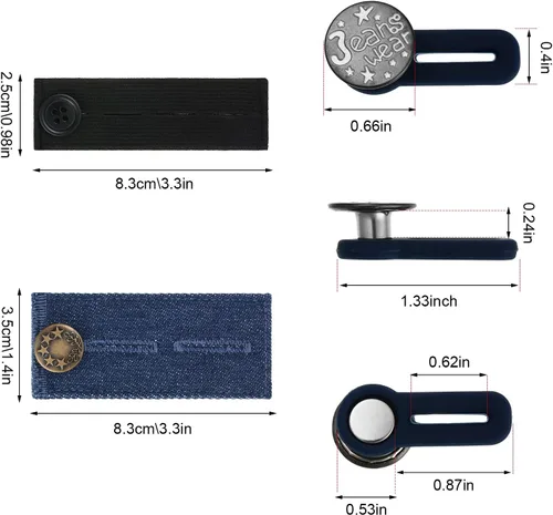 Miniatura 2 de WILLBOND Extensor de pantalones de mezclilla de 19 piezas para hombre, cintura ajustable, extensor de botón para mujeres y hombres, pantalones