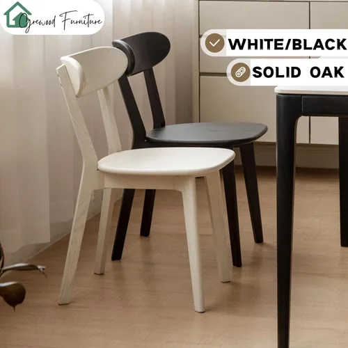 Miniatura 6 de Sillas de comedor de madera maciza, sillas de comedor modernas de mediados de siglo con cómodo respaldo curvo, sillas de madera para cocina, comedor