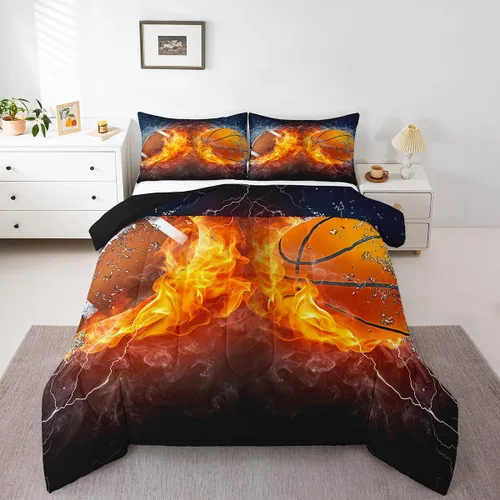Miniatura 9 de Erosebridal Juego de edredón de béisbol tamaño individual, juegos de ropa de cama deportiva para niños, edredones y juegos de ropa de cama de nido