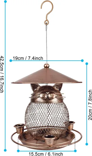 Miniatura 2 de LBTING Comedero para pájaros para exteriores, comedero para pájaros silvestres de metal a prueba de ardillas, decoración para colgar al aire libre