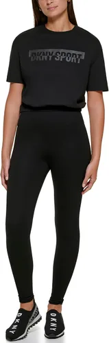 DKNY Camiseta corta con logotipo caído para mujer