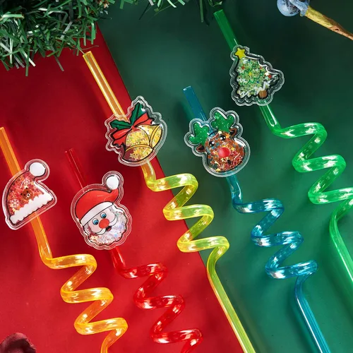 Miniatura 2 de 25 regalos de fiesta de Navidad con purpurina, regalos de actividades de Navidad, pajitas locas para beber, regalos para niños y adultos