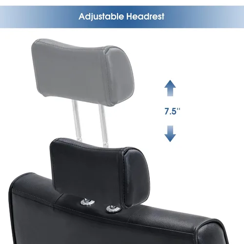 Miniatura 6 de BarberPub Clásico Hidráulico Reclinable Barbero Silla Antigua Pelo Spa Salon Styling Equipo de belleza 3123 (negro)