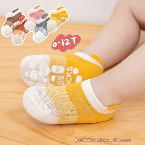 Miniatura 6 de Calcetines de agarre para bebé, antideslizantes, de malla fina, con ojales, unisex, para niña, niño, no visibles, calcetines de tobillo