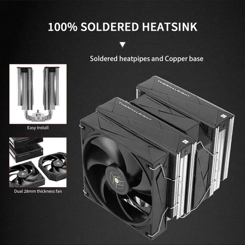 Miniatura 4 de Thermalright Royal Pretor 130 - Enfriador de CPU, 6 tubos de calor, disipador de calor de CPU, ventilador TL-H12-X28 y TL-HD13-X28, compatible
