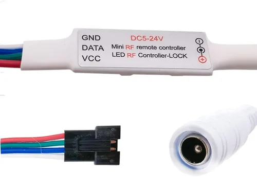 Miniatura 2 de Controlador LED DC5-24V 4Pin Mini 17Key RF Efecto remoto inalámbrico para WS2813 WS2815 luces de tira direccionables individualmente
