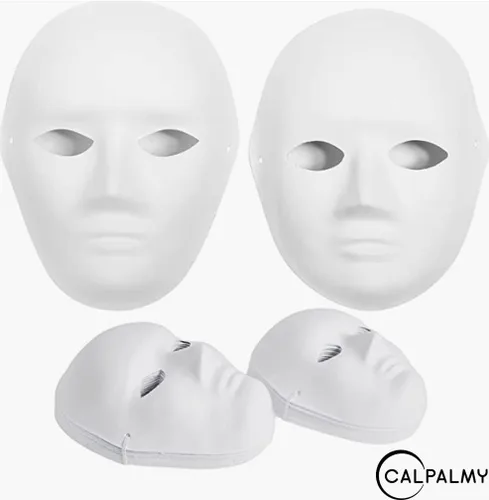 Miniatura 7 de CALPALMY Paquete de 14 máscaras de papel maché, 2 tamaños para proyectos artísticos, teatro, Halloween, fiestas de máscaras, arte en el aula