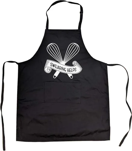 Crazy Dog T-Shirts Delantal de cocina que ayuda a cocinar a la parrilla, hornear, cocina, regalo de chef para mamá, Negro -