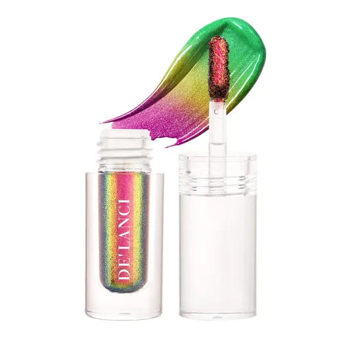 Sombra de ojos líquida líquida brillante de metal duocromo multicromo, brillo de camaleón, impermeable de alta pigmentación, sombra de ojos líquida