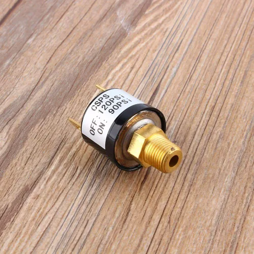 Miniatura 3 de Interruptor de control de presión para compresor de aire, 90-120 PSI, rosca 1/8-27NPT, CA 110-220V DC 6-36V, válvula de servicio pesado