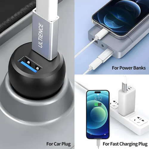 Miniatura 8 de Adaptador USB a USB C de doble cara de 10 Gbps, adaptador tipo C hembra a USB 3.2 macho, carga rápida de 60 W para iPhone 16 15 14 Plus Pro Max