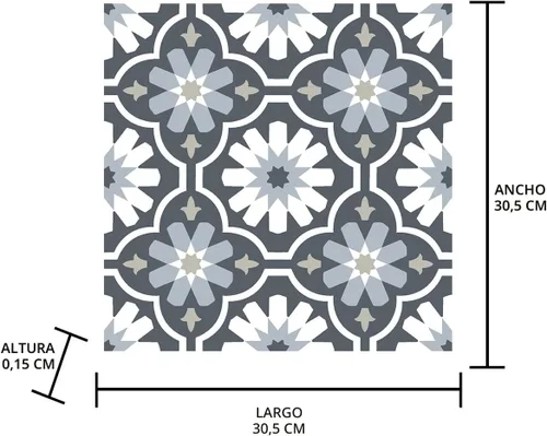 Miniatura 9 de FloorPops FP2944 Sevilla - Azulejos para suelo (despegar y pegar), multicolor
