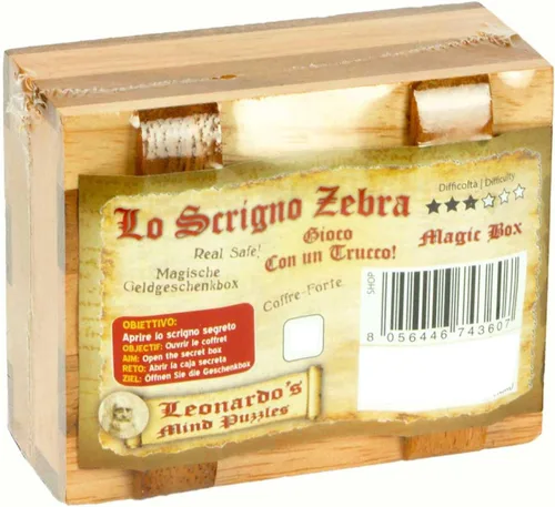 Miniatura 4 de Logica Jeux Art. The Zebra Box - Caja secreta - Difficulté 3/6 Difficulté - Puzzle de madera - Colección Leonardo da Vinci