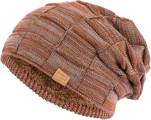 Miniatura 19 de Vgogfly Slouchy Beanie for Men Winter Hats for Guys Cool Beanies Mens Lined Knit Warm Thick Skully Stocking Binie Hat