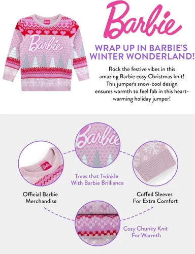 Miniatura 4 de Barbie Jersey de Navidad Suéter navideño para niñas Sudaderas de Navidad para niñas Producto