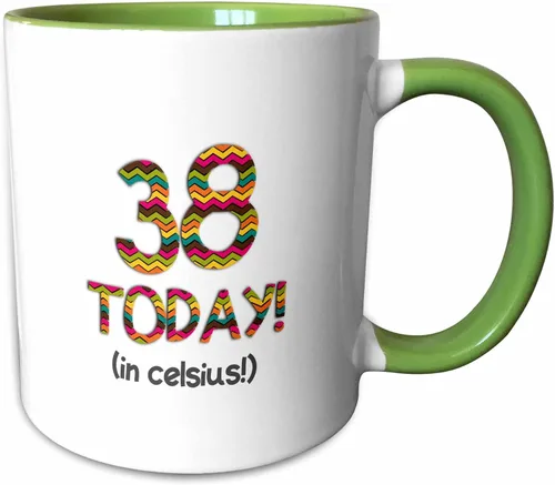 Miniatura 8 de 3dRose InspirationzStore ocasiones – 38 today. en Celsius – Funny 100o cumpleaños. 38 °C es 100 en grados Fahrenheit – tazas, Negro/Blanco