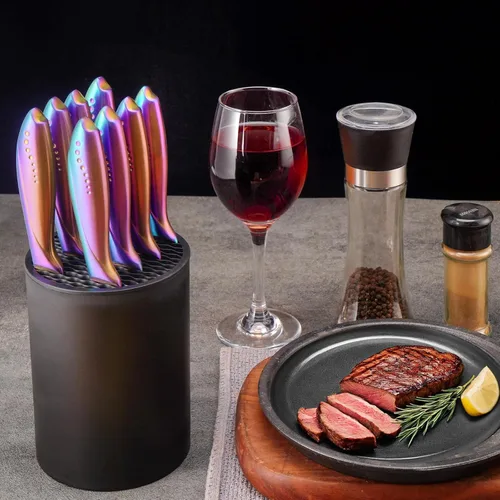 Miniatura 7 de Soporte de bloque de cuchillos de carne de 5,5" sin cuchillos - Solo soporte de bloque de almacenamiento de cuchillos de carne de cocina