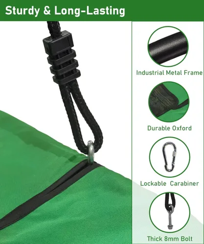 Miniatura 2 de Columpio de árbol rectangular de 40 pulgadas para niños y adultos, columpio de plataforma ajustable con correas para colgar, capacidad de 700
