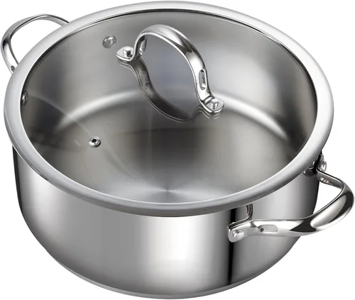 Miniatura 2 de Cooks Standard Cacerola clásica de acero inoxidable de 7 cuartos de galón con tapa y cacerola de acero inoxidable revestido de múltiples capas de 3