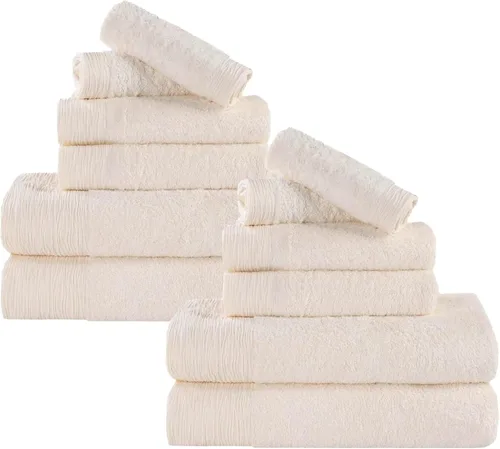 Miniatura 19 de Superior Rayon - Juego de toallas de 12 piezas de mezcla de bambú, de secado rápido, artículos esenciales para el baño, ducha, spa, toallas